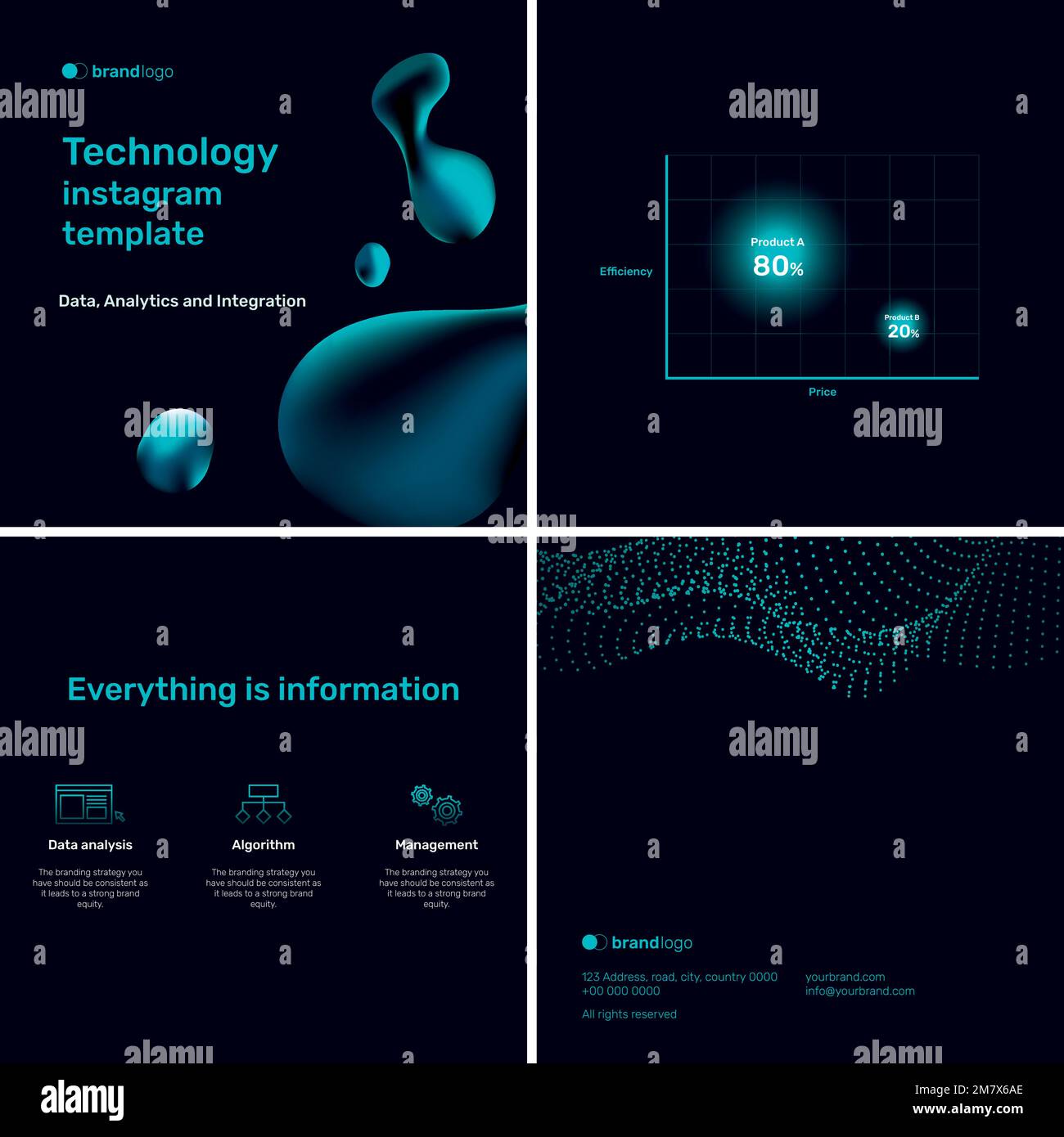 Digitale Marketingpräsentation: Bearbeitbare Vorlagen festlegen Stock Vektor