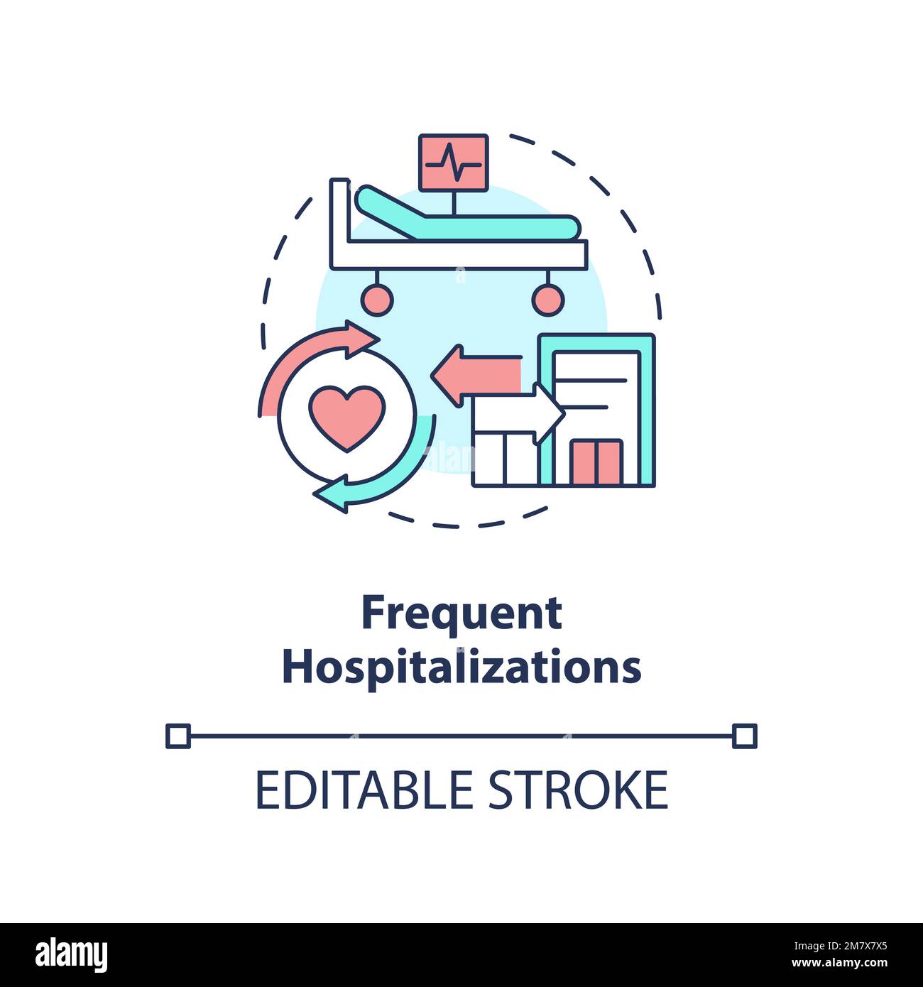 Konzept der häufigen Hospitalisierung – Symbol Stock Vektor