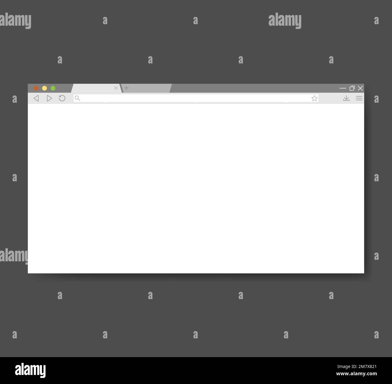 Modernes Browserfenster isoliert auf weißem Hintergrund. Vektordarstellung. Eps 10. Stock Vektor