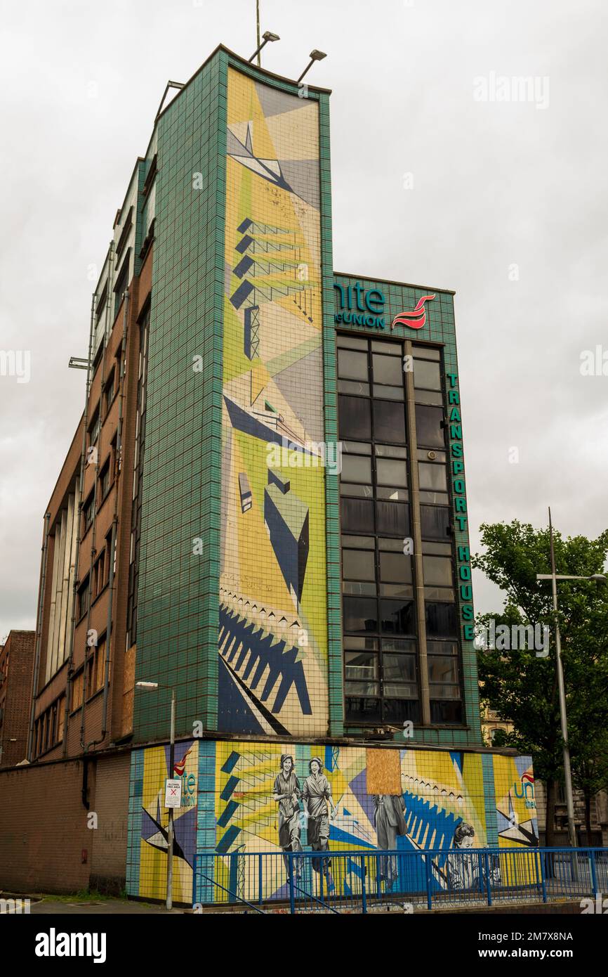 Belfast, Grafschaft Antrim, Juli 17 2017 - Transport House Belfast, formell die Amalgamated Transport and General Workers Union, die nun im Besitz von Unite Union ist Stockfoto