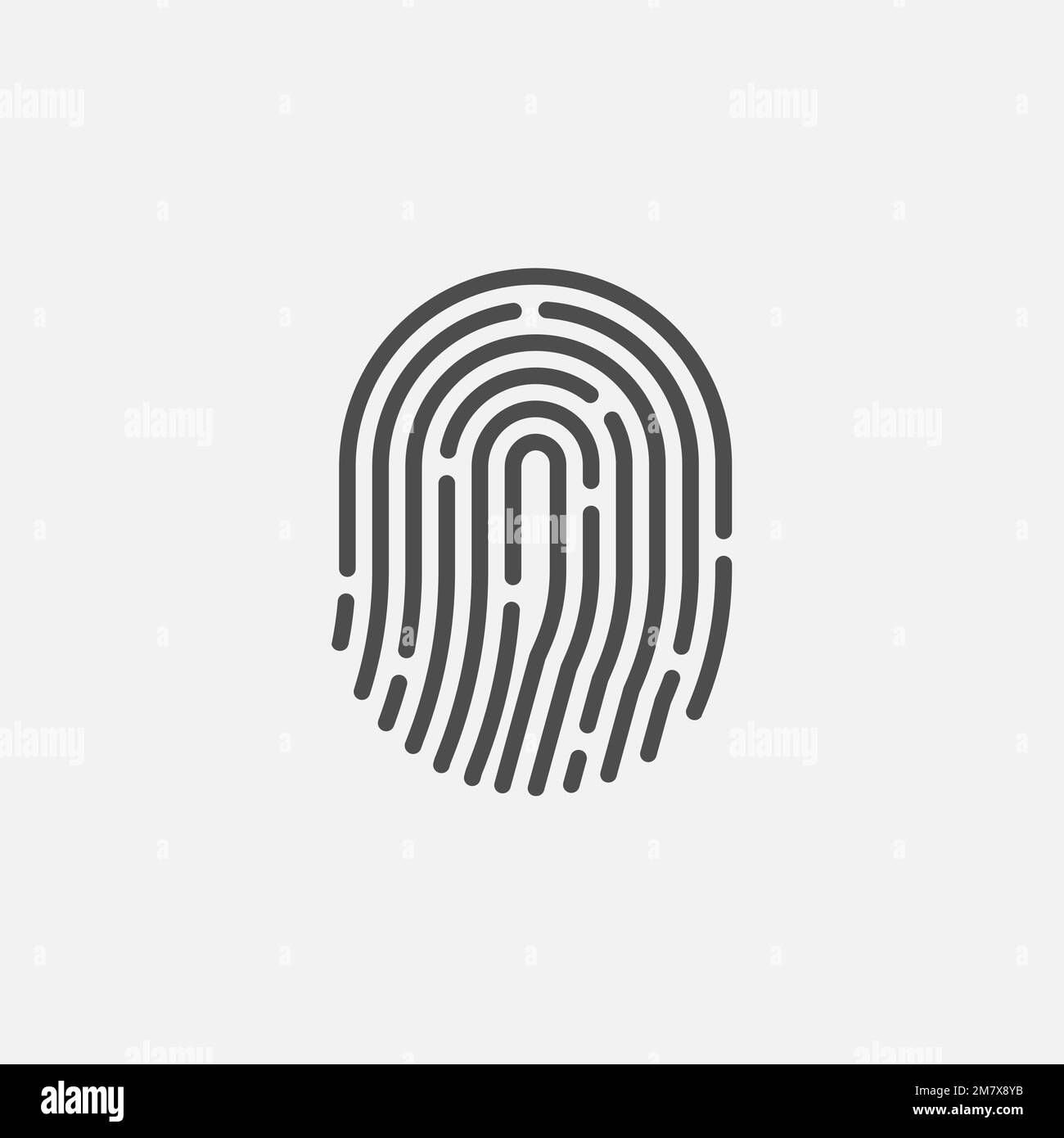 Fingerabdrucksymbol isoliert auf weißem Hintergrund. Vektordarstellung. Eps 10. Stock Vektor