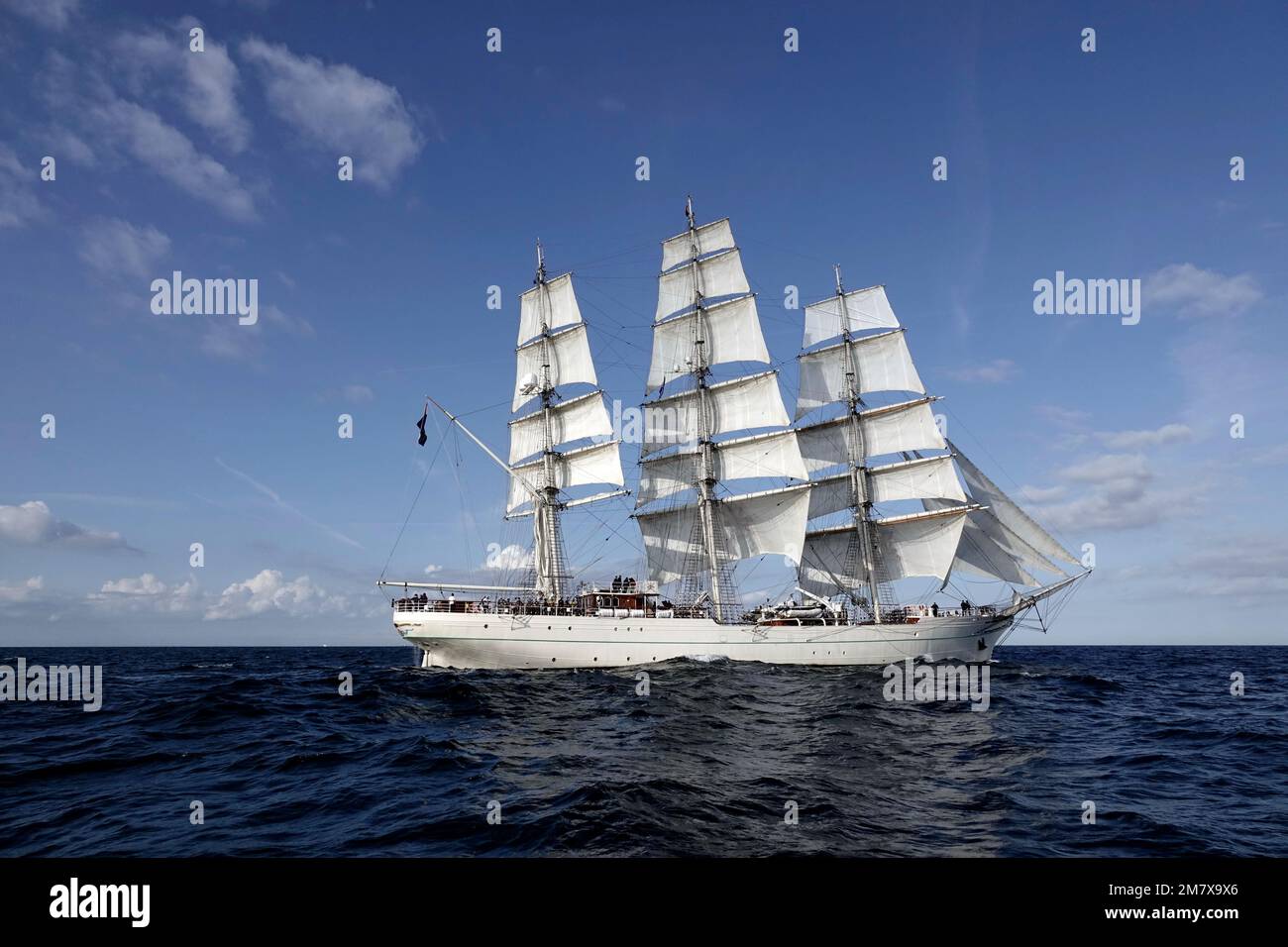 Omanisches Marineschiff Shabab Oman II., Halmstad-Rennen beginnt, 2017 Stockfoto