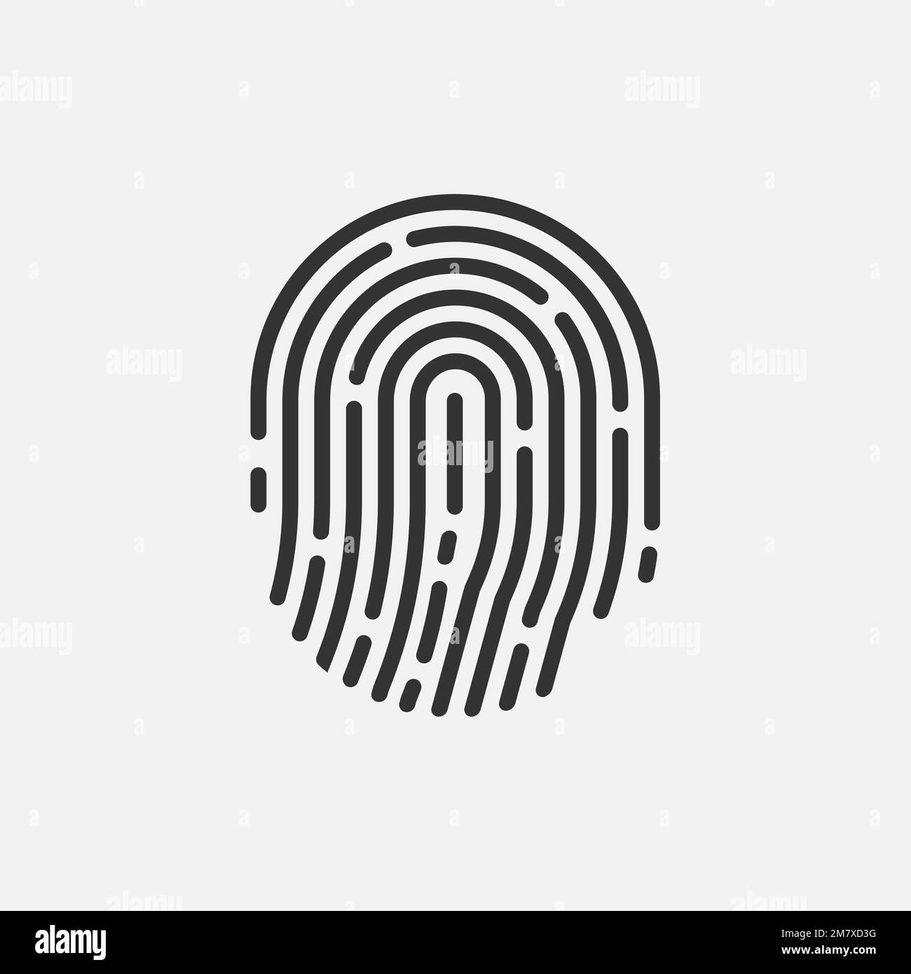 Fingerabdrucksymbol isoliert auf weißem Hintergrund. Vektordarstellung. Eps 10. Stock Vektor