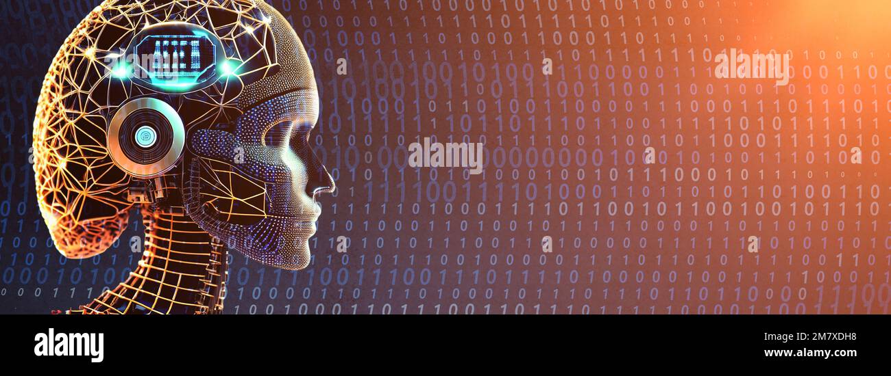 Künstliche Intelligenz und Zukunftstechnologien. KI-Lernkonzept und Konzept der künstlichen Intelligenz. Unternehmen, moderne Technologie, Internet und Netzwerke Stockfoto