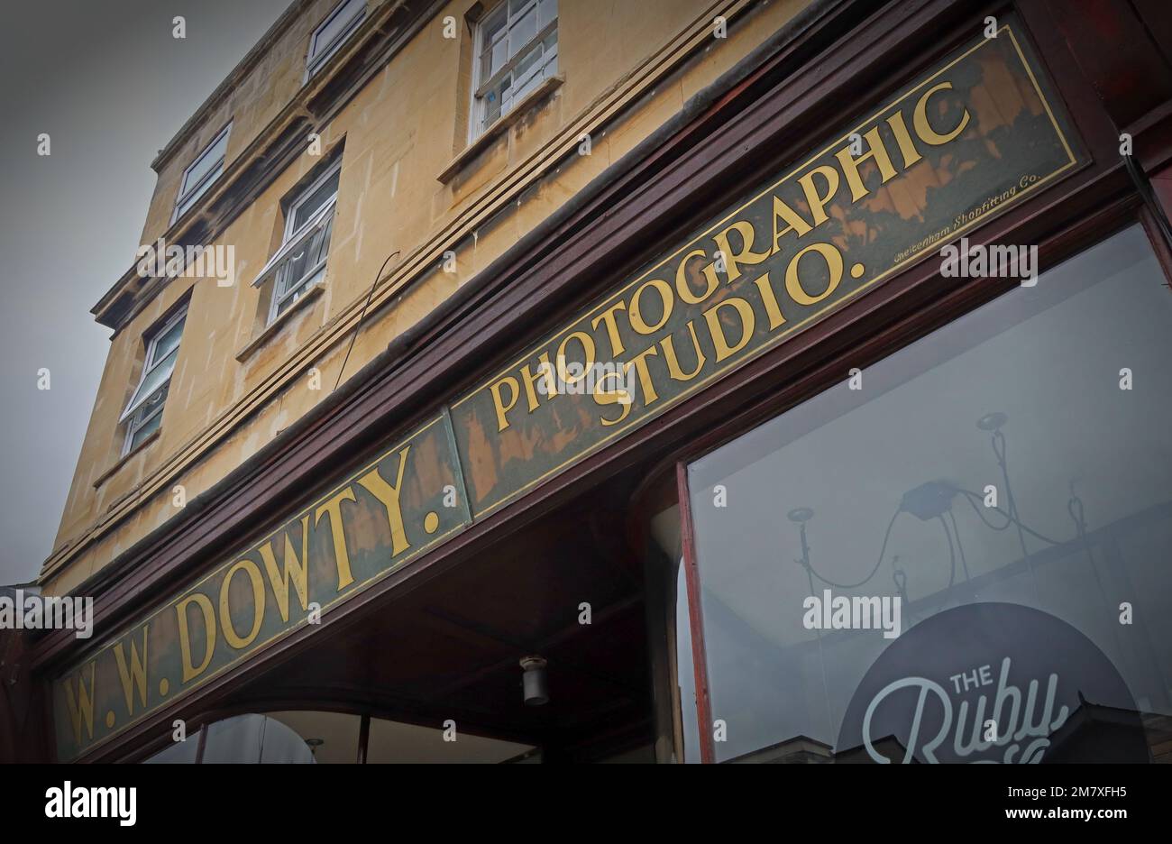 WW Dowty Historic Photo Studio, 47 Winchcombe St, Cheltenham, Gloucestershire, England, UK, GL52 2NE Stockfoto