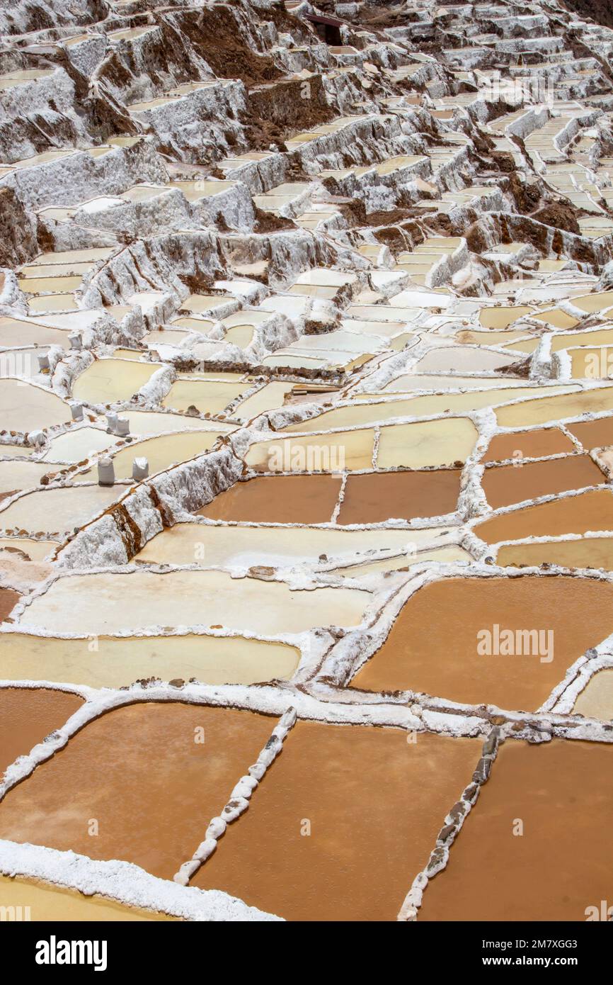 Salzmine von Maras bei Cusco Stockfoto