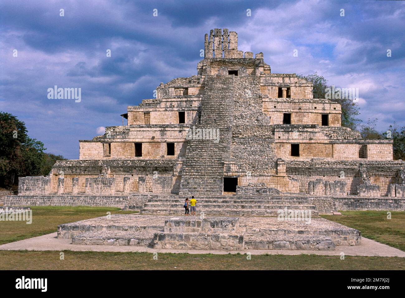 Nordamerika, Mexiko, Campeche, Zona Arquelogica Edzna, Maya Pyramid, Stockfoto