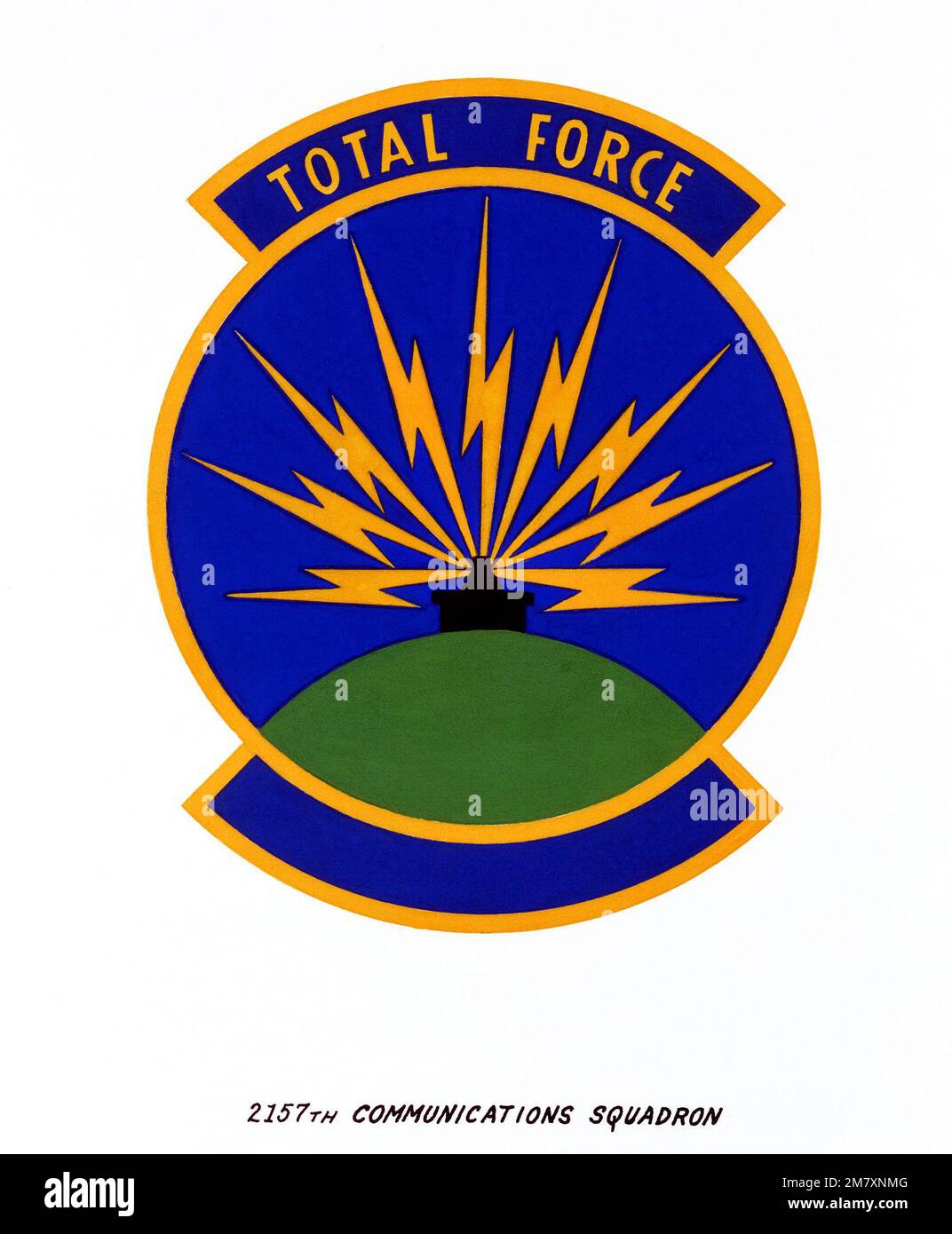 Genehmigte Abzeichen für die 2157. Kommunikationsstaffel. Land: Unbekannt Stockfoto