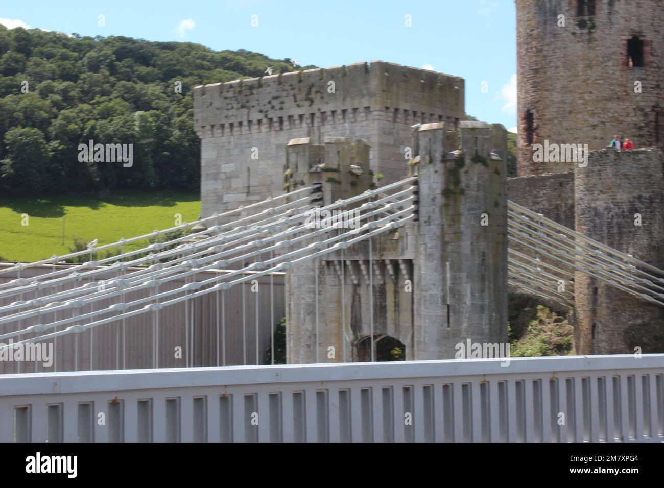 Conwy ist eine ummauerte Marktstadt und Gemeinde an der Küste von Nordwales Stockfoto