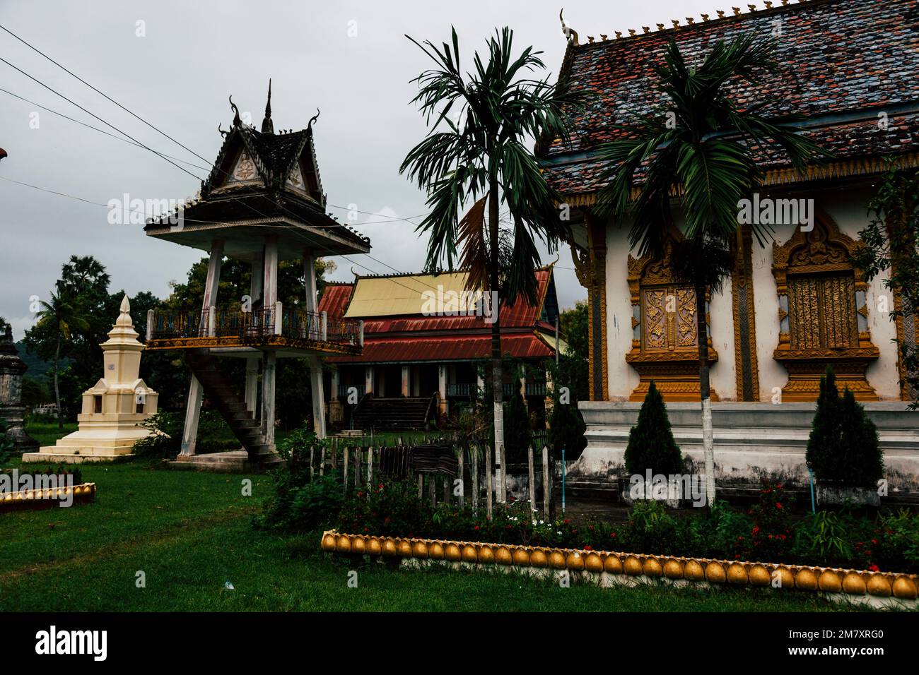 Buddhistischer Tempel in Don Khong. Si Phan Don Insel Stockfoto