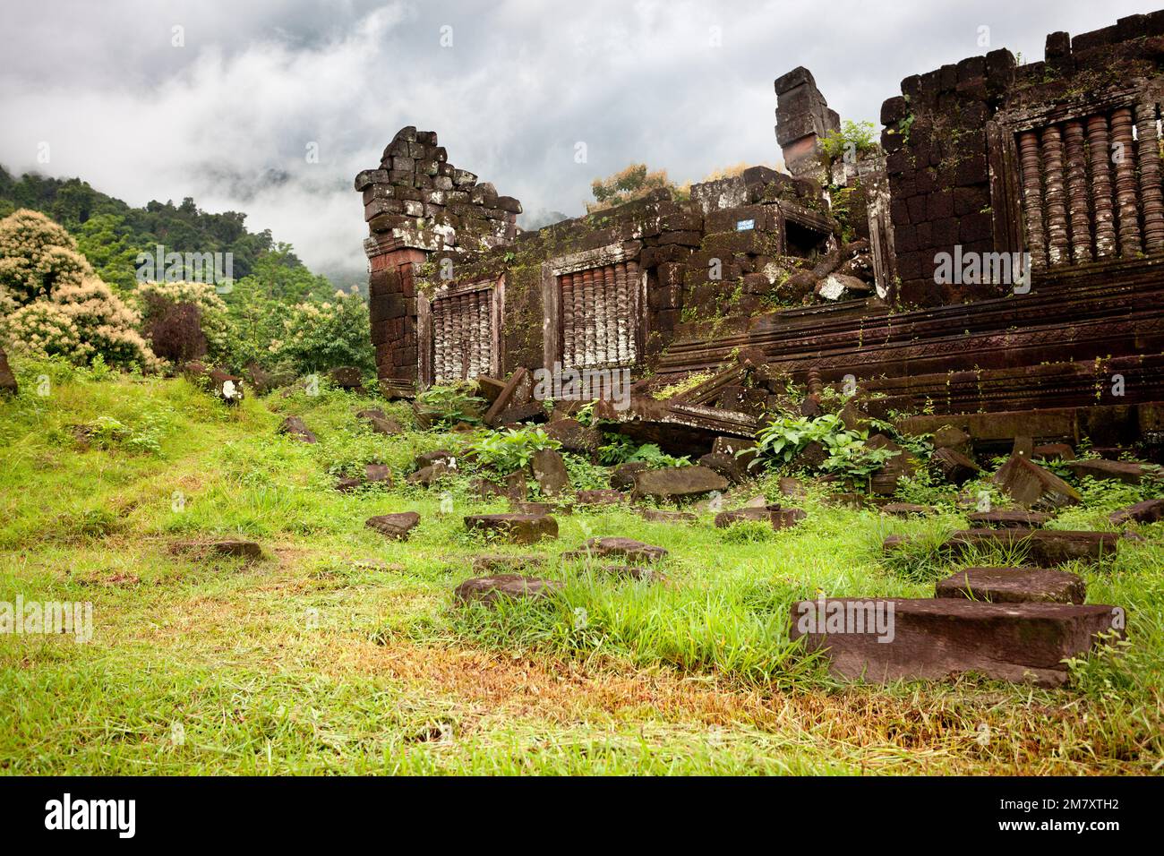 Landschaft der Ruinen von Champasak Stockfoto