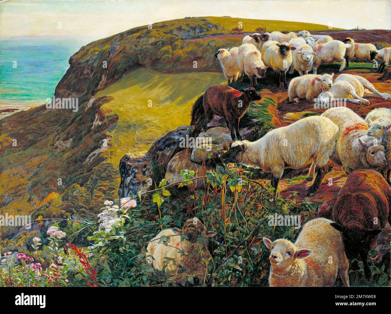 William Holman Hunt - Unsere Englischen Küsten - Verirrte Schafe - 1852 Stockfoto
