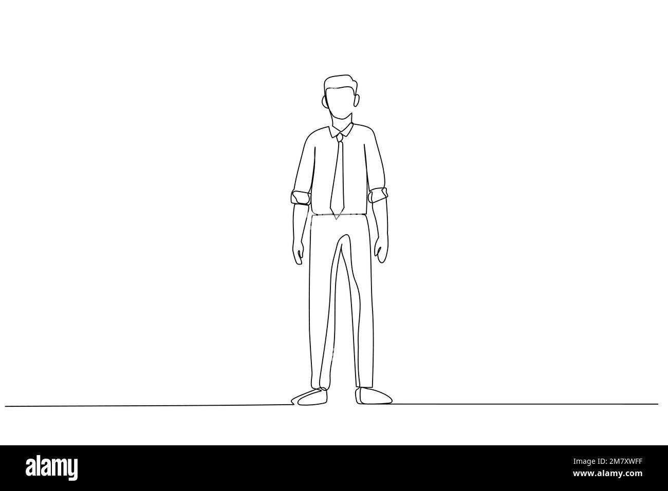 Zeichnung eines Geschäftsmannes in legerer Kleidung. Strichgrafik-Stil Stock Vektor