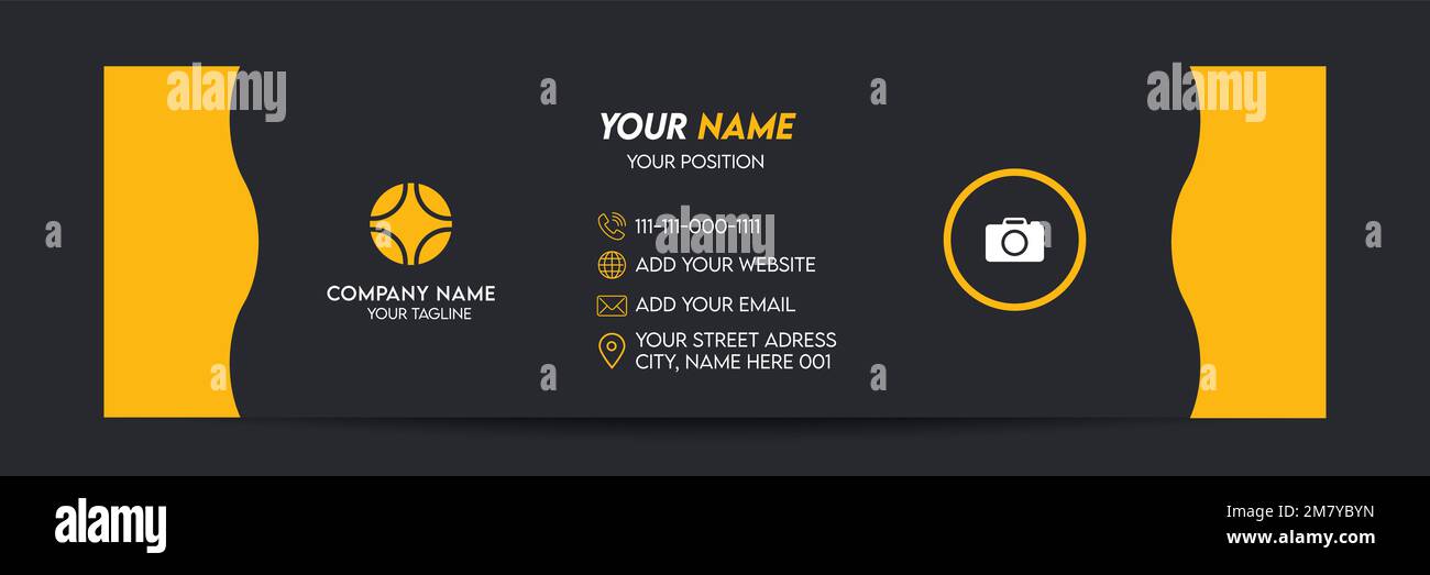 Vorlage für kreative geschäftliche E-Mail-Signaturen. E-Mail-Fußzeile und persönliche Titelseite sozialer Medien Stock Vektor