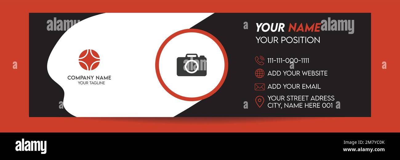 Vorlage für kreative geschäftliche E-Mail-Signaturen. E-Mail-Fußzeile und persönliche Titelseite sozialer Medien Stock Vektor