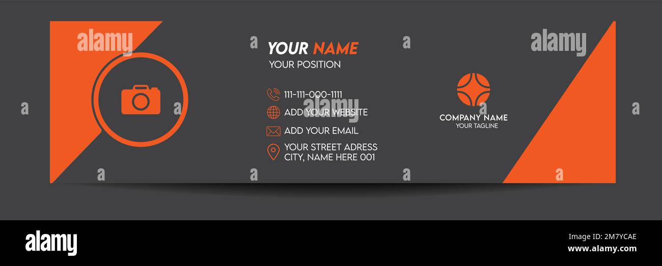 Vorlage für kreative geschäftliche E-Mail-Signaturen. E-Mail-Fußzeile und persönliche Titelseite sozialer Medien Stock Vektor