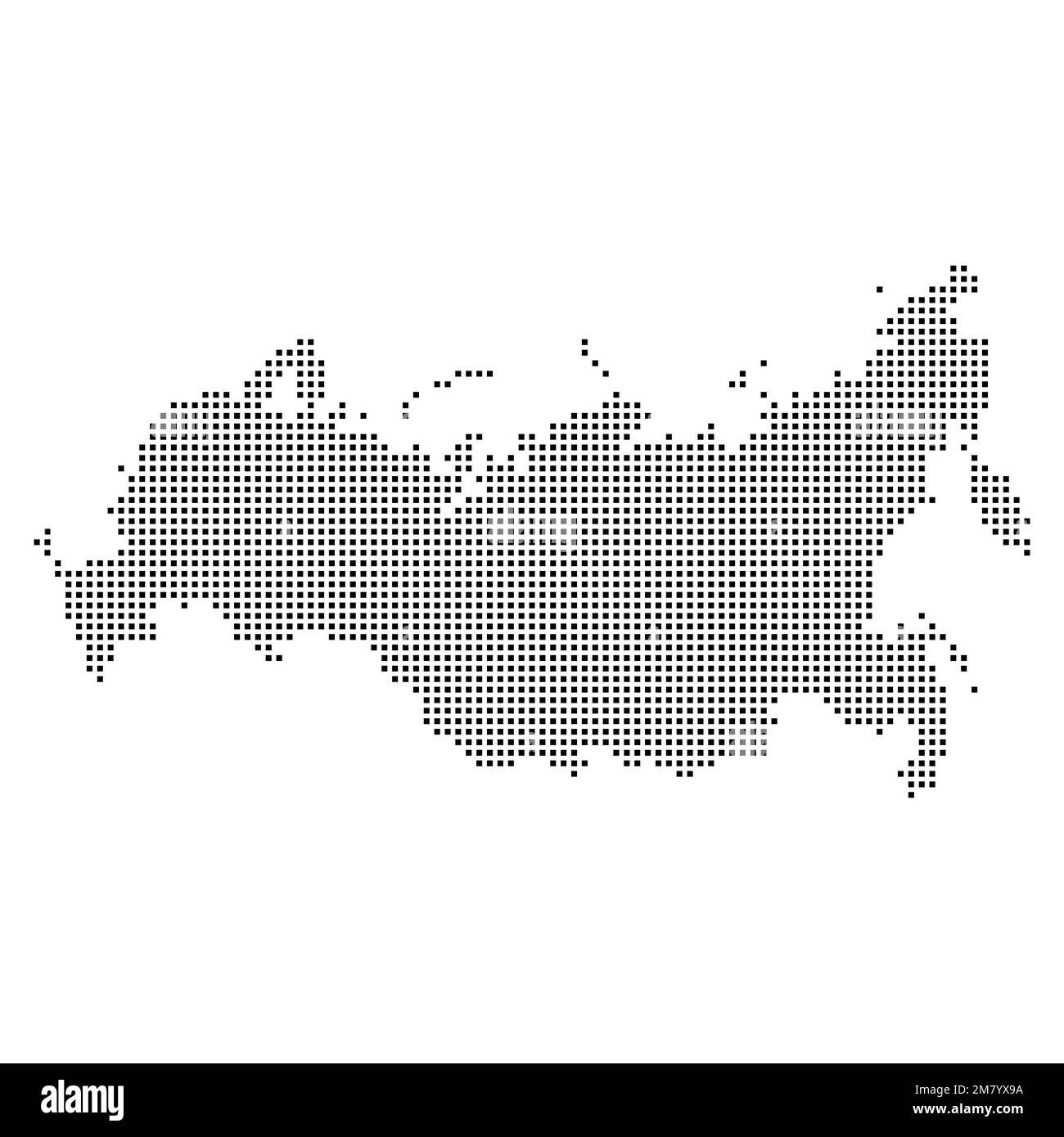 Pixelmosaikkarte des Königreichs Russland. Halbtondesign. Vektordarstellung. Eps 10. Stock Vektor
