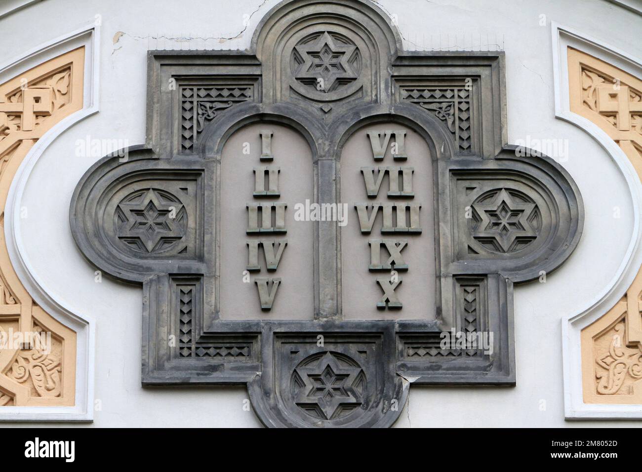 Les 10 Gebote. Synagoge Espagnole. Prag. Tchéquie. Europa. Stockfoto