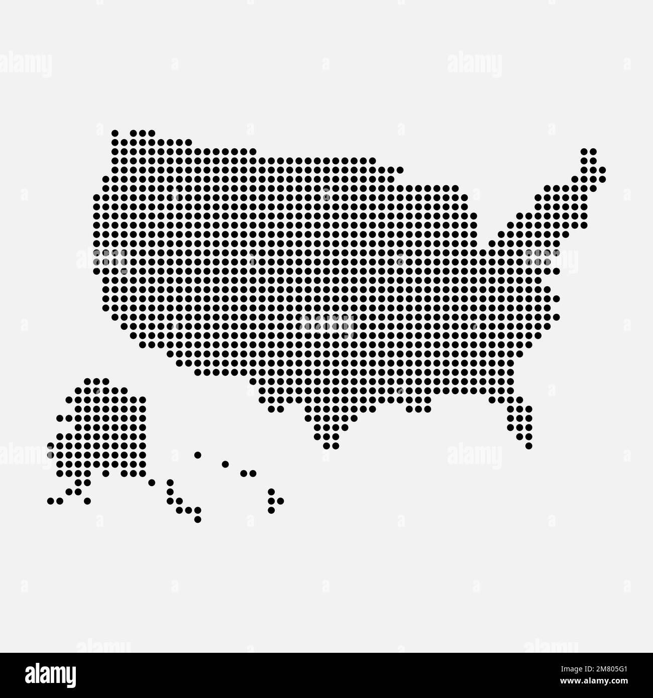 Pixelmosaikkarte der USA. Halbtondesign. Vektordarstellung. Eps 10. Stock Vektor