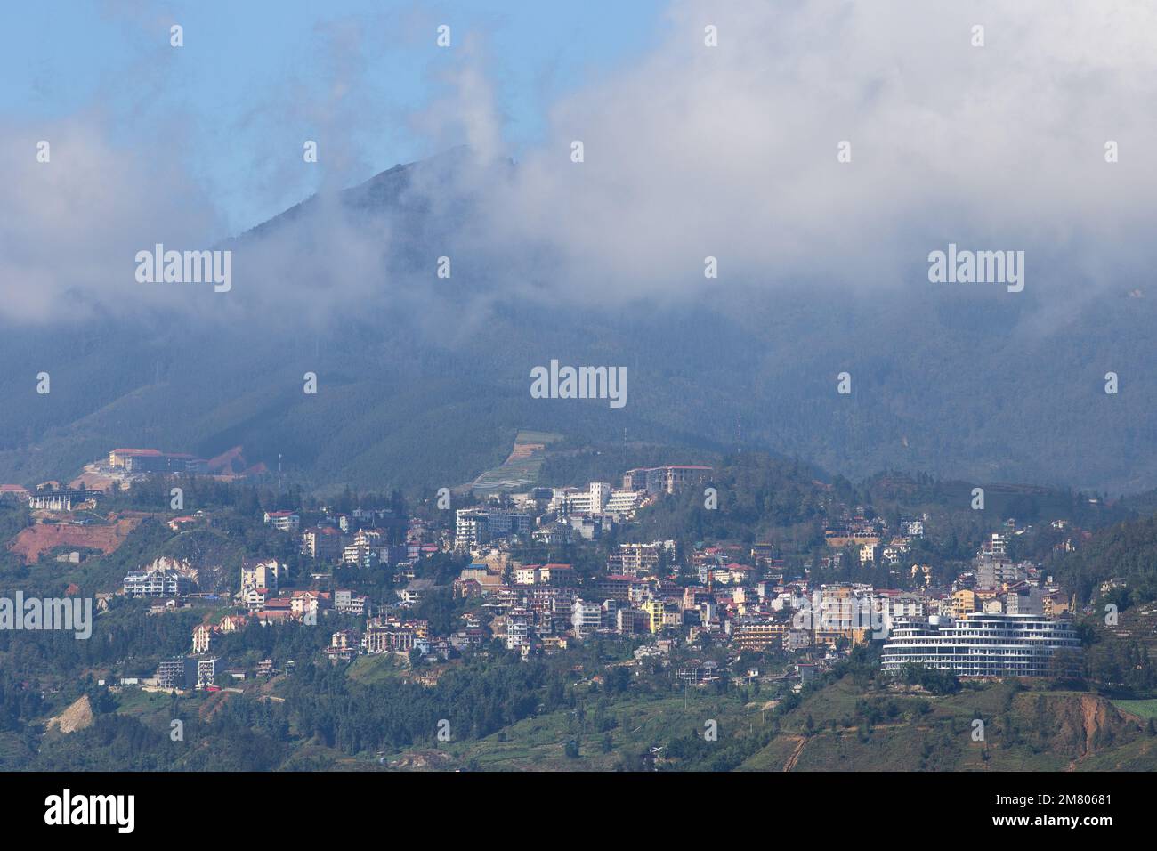 SA Pa Vietnam Town, Ausblicke und hohe Berge in Sa Pa, Vietnam Stockfoto