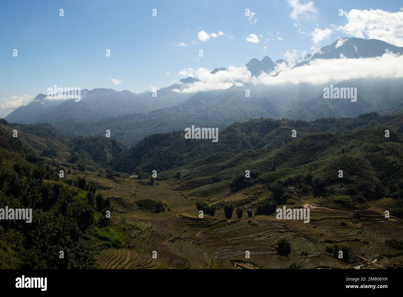 SA Pa Vietnam, die Provinz Lào Cai im Norden Vietnams, beherbergt einige der höchsten und beeindruckendsten Berge in Südostasien. SA Pa, Vietnam Stockfoto