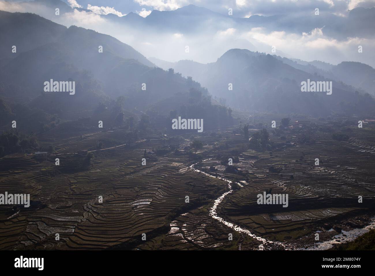 Sa Pa Vietnam. Die Provinz Lào Cai im Norden Vietnams beherbergt einige der höchsten und beeindruckendsten Berge in Südostasien. SA Pa, Vietnam Stockfoto