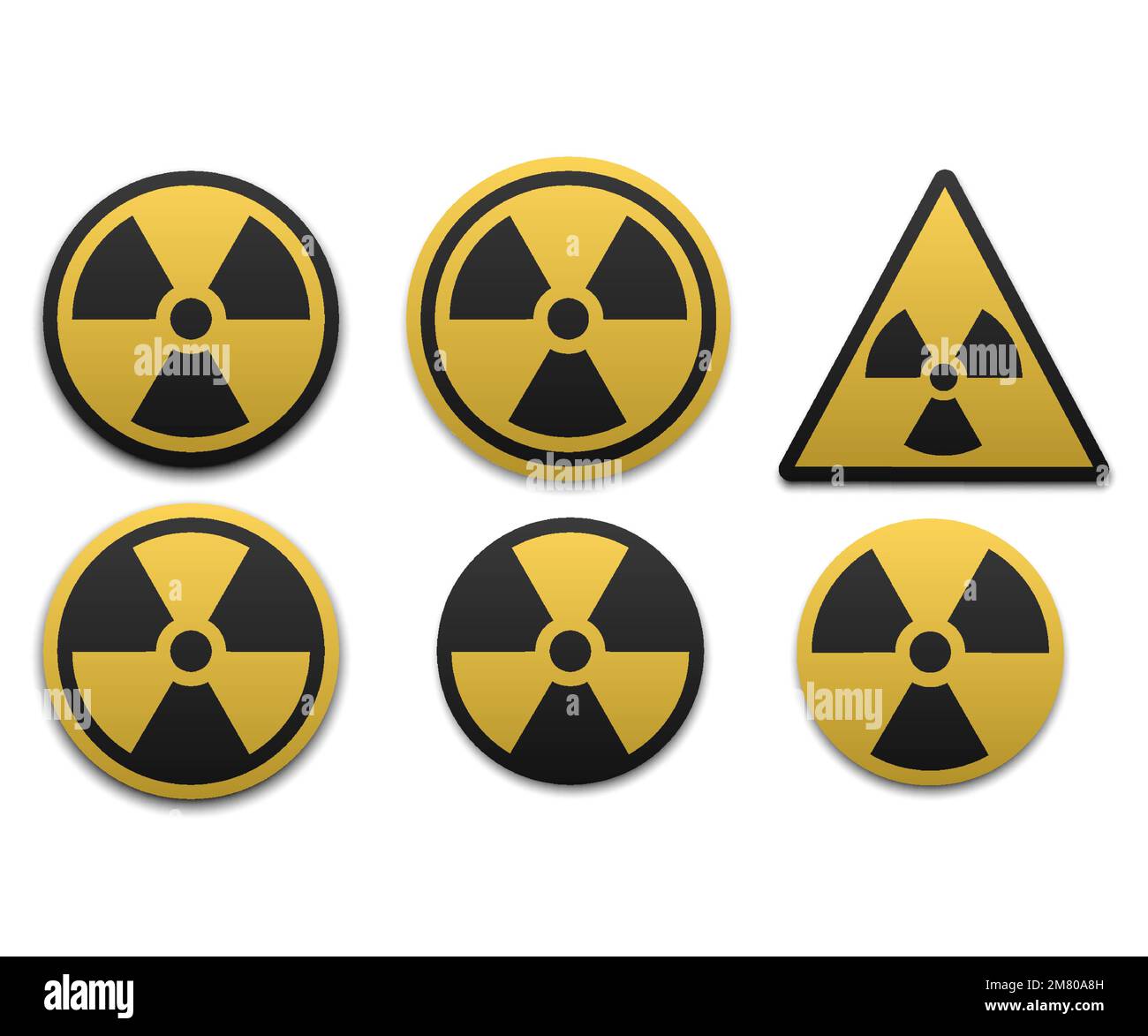 Satz mit Strahlungssymbol. Strahlungswarnsymbol. Vektordarstellung. Eps 10. Stock Vektor