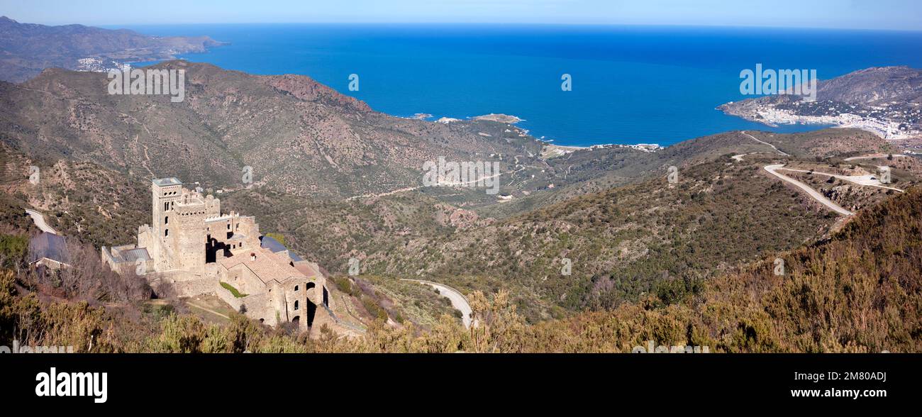 Benediktinerkloster Sant Pere de Rodes. Girona. Spanien. Stockfoto