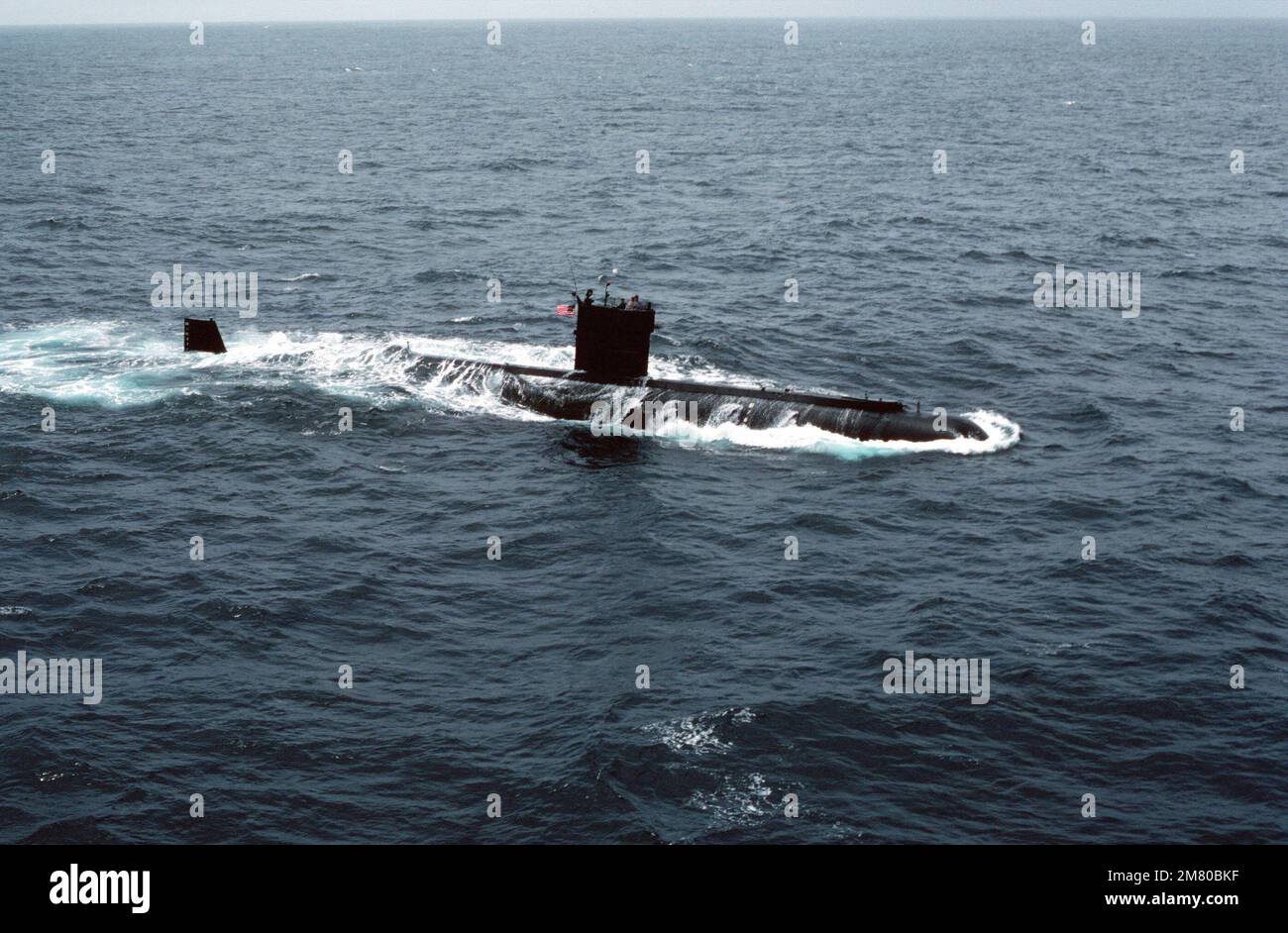 Der U-Boot-DELFIN USS (AGSS 555) vor der Küste Südkaliforniens aus der Luft. Land: Pazifik (POC) Stockfoto