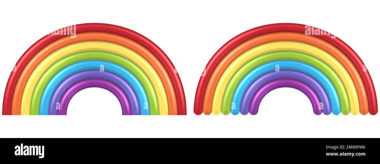 3D farbenfroher Regenbogen. Vektordarstellung. Eps 10. Stock Vektor