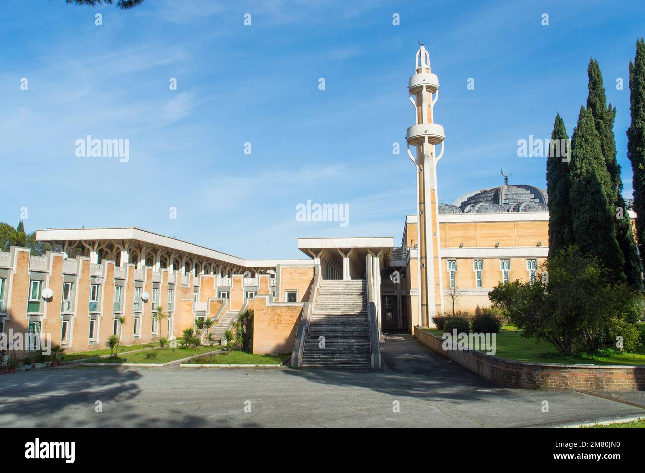 Außenansicht der Moschee von Rom, Italien Stockfoto