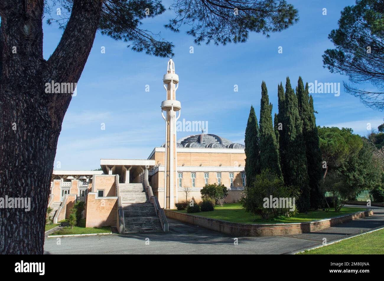 Außenansicht der Moschee von Rom, Italien Stockfoto