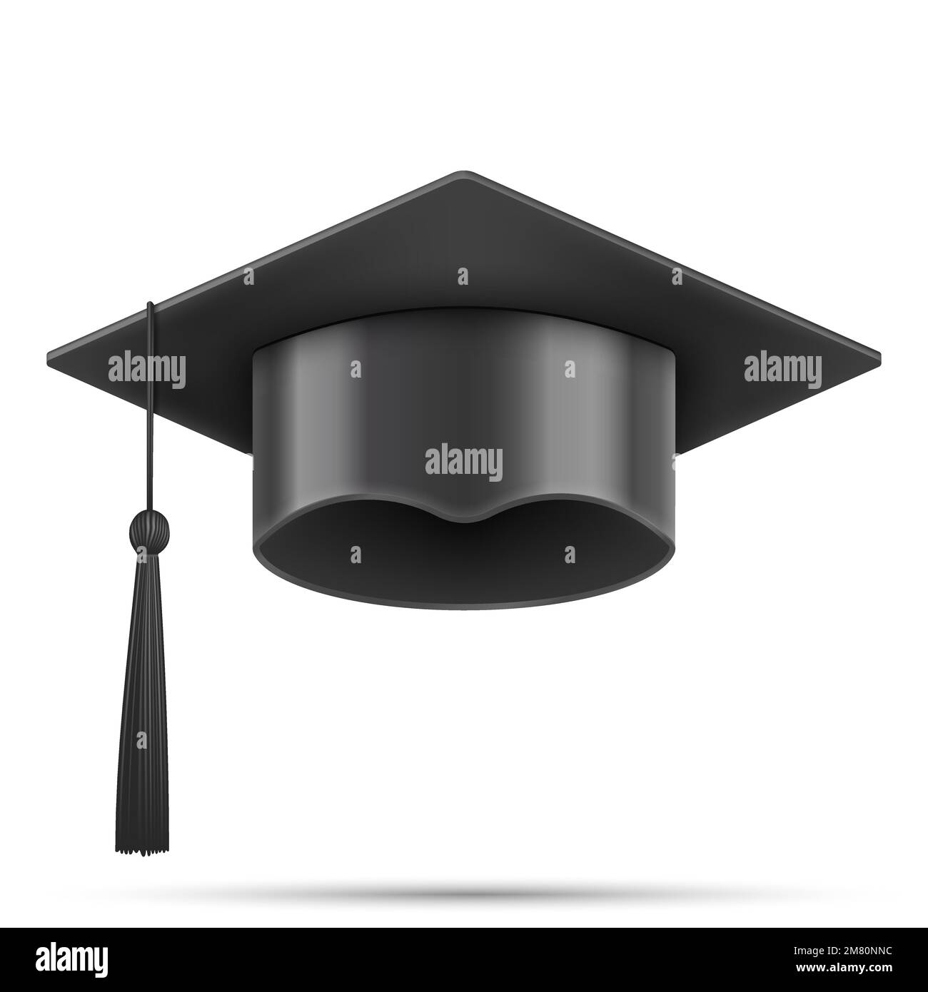 Realistischer Abschluss an Hochschule, High School oder Universität. Vektordarstellung. Eps 10. Stock Vektor