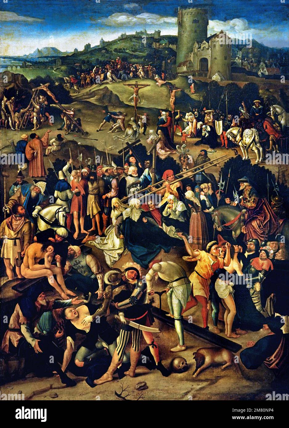 SZENEN AUS DER LEIDENSCHAFT VON CHRISTUS 1530 - 1540 Unbekannte Autorenschule von Cornelis Engebrechtsz. 1468–1533 war ein früherer niederländischer Maler in den Niederlanden Stockfoto