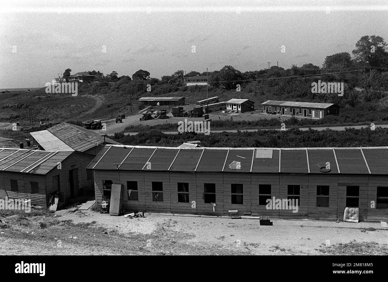 Das Hauptquartier der Revolutionären Volksarmee, nachdem es von den US-Streitkräften während der Operation "ERIGE WUT" gefangen genommen wurde. Betreff Betrieb/Serie: URGENT FURY Country: Grenada (GRD) Stockfoto