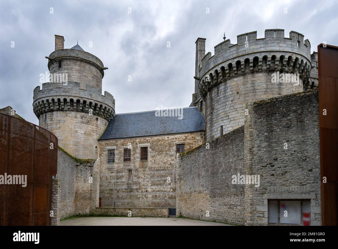 Mittelalterliche Burg der Herzöge von Alencon, Normandie, Frankreich Stockfoto