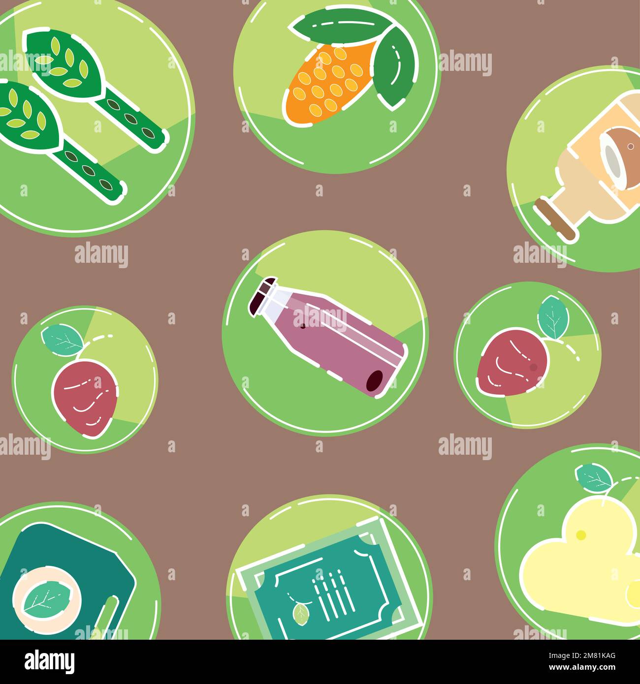 Nahtloser Musterhintergrund mit veganen Essenssymbolen Vektor Stock Vektor