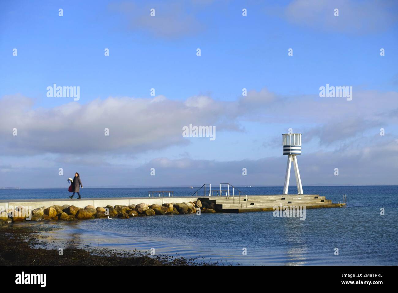 Der Leuchtturm am Bellevue Beach, Kopenhagen Stockfoto