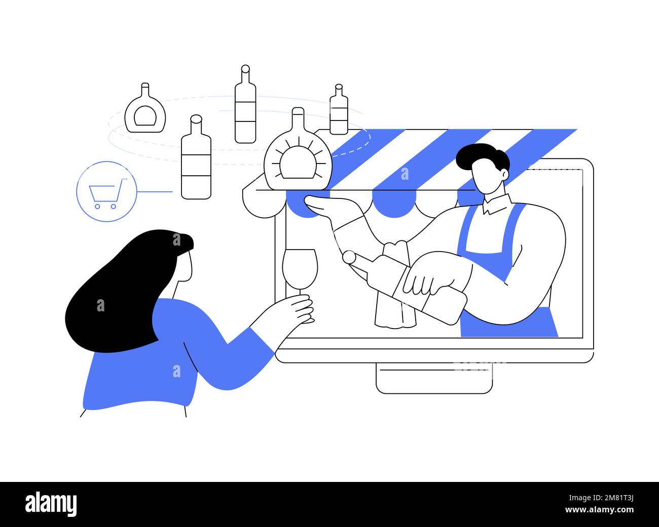 Alcohol E-Commerce abstraktes Konzept Vektor Illustration. Stock Vektor