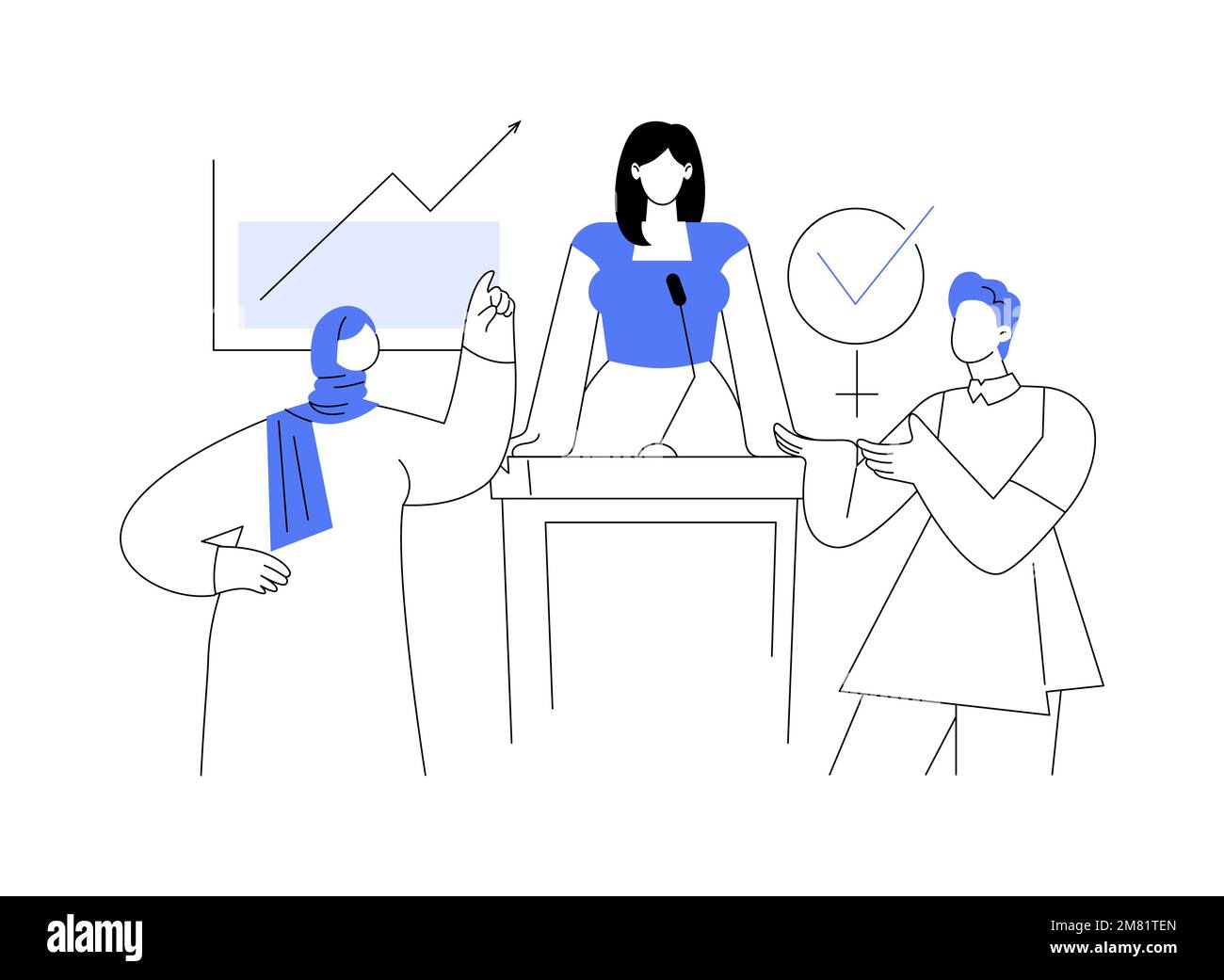 Partizipation von Frauen abstrakte Konzept Vektor Illustration. Stock Vektor