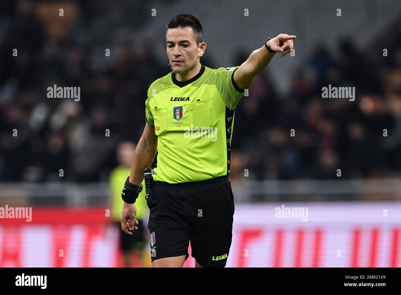 Schiedsrichter Antonio Rapuano während der Coppa Italia-Runde von 16 zwischen dem AC Mailand und dem Turin FC im San Siro Stadium in Mailand, Italien Fußball (Cristiano Mazzi/SPP) Guthaben: SPP Sport Press Photo. Alamy Live News Stockfoto