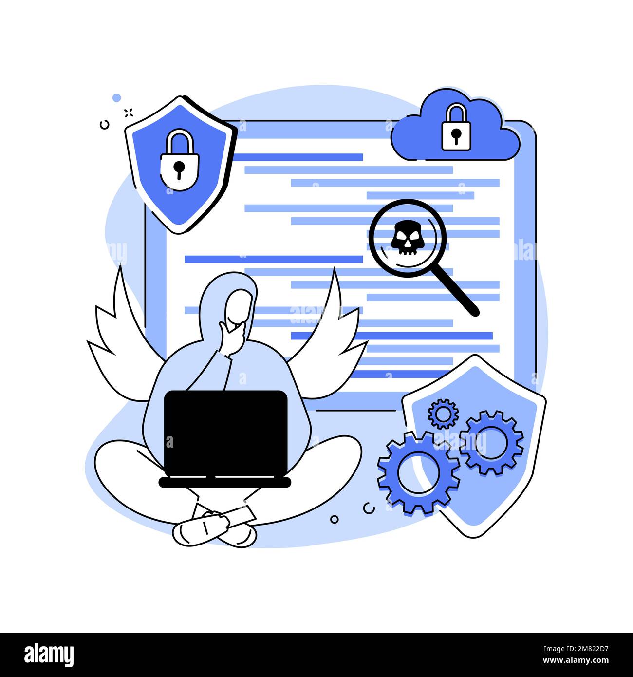 Ethische Hacker isolierte Cartoon-Vektordarstellungen. Stock Vektor