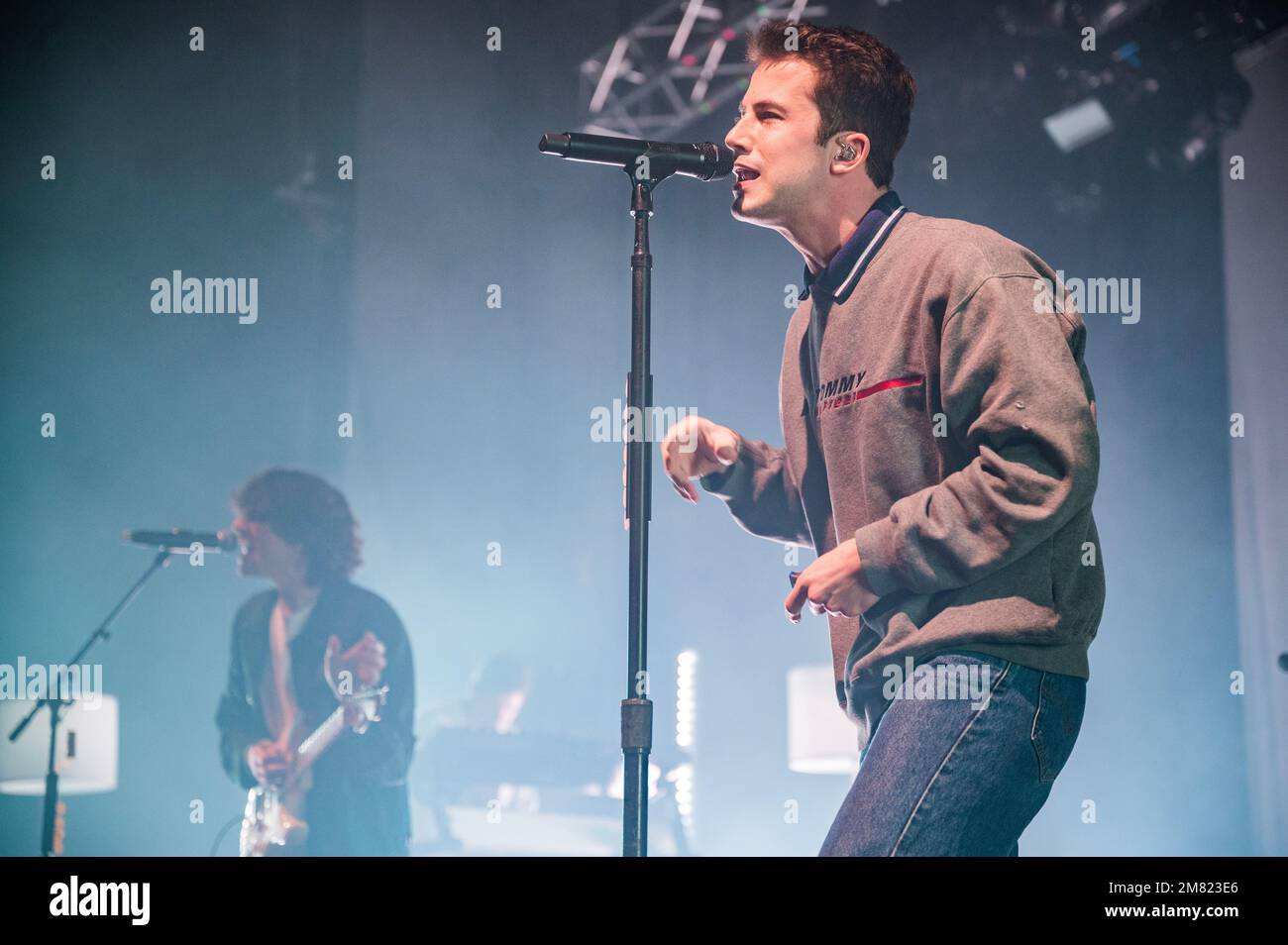 Manchester, Großbritannien. 11. Januar 2023. Dylan Minnette, Braeden Lemasters und Cole Preston von der Band Wallows treten in der Manchester Academy auf. 2023-01-11. Kredit: Gary Mather/Alamy Live News Stockfoto