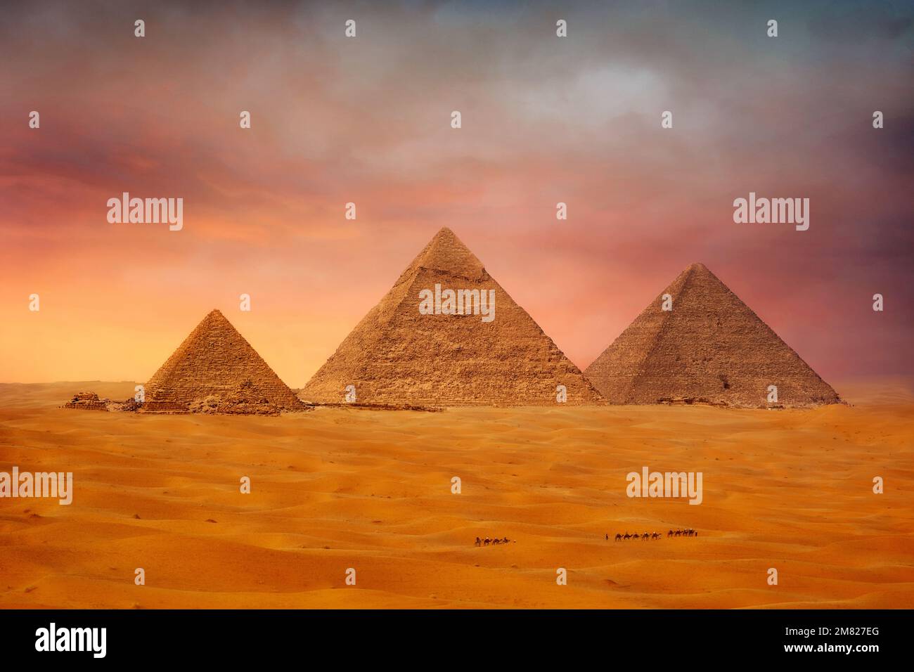 Pyramiden in Kairo, Ägypten im Januar 2022 Stockfoto