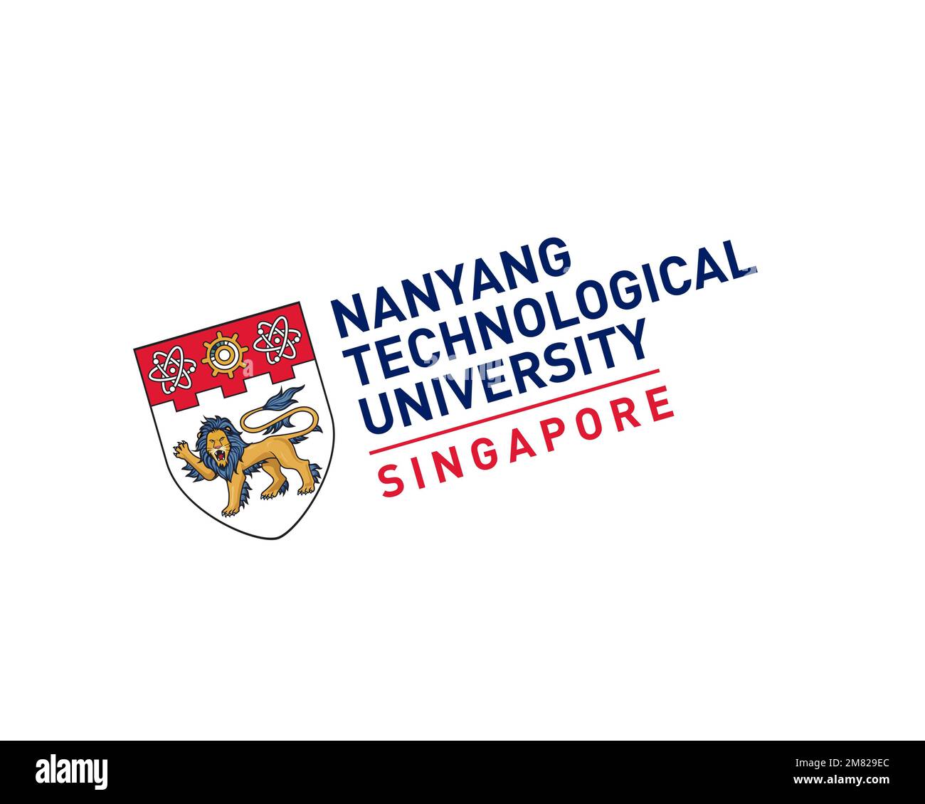 Nanyang Technological University, gedrehtes Logo, weißer Hintergrund Stockfoto