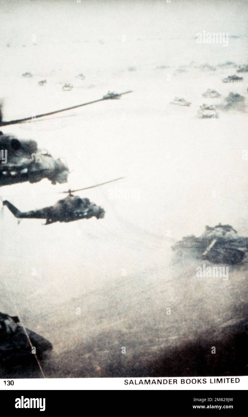 Hubschrauberpanzereinsatz in Afghanistan. Mit freundlicher Genehmigung der sowjetischen Militärmacht, 1984. FOTO Nr. 130, Seite 116. Land: Unbekannt Stockfoto