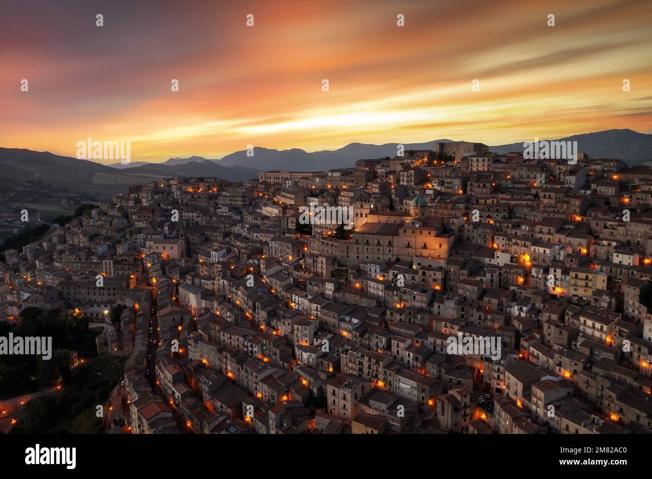 Gangi in Sizilien, Italien, aufgenommen im Sommer 2022 Stockfoto