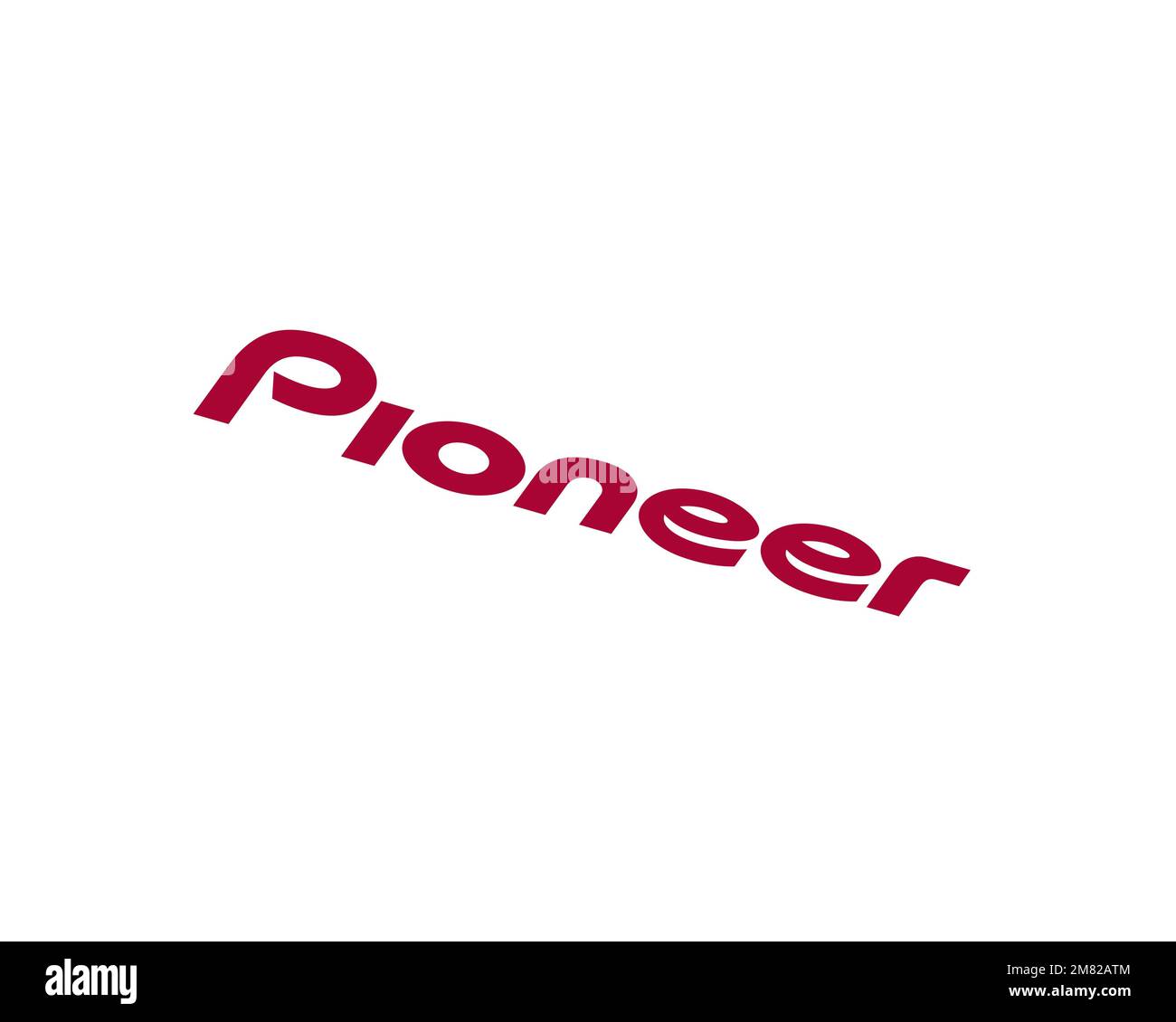 Pioneer Corporation, gedrehtes Logo, weißer Hintergrund B Stockfoto