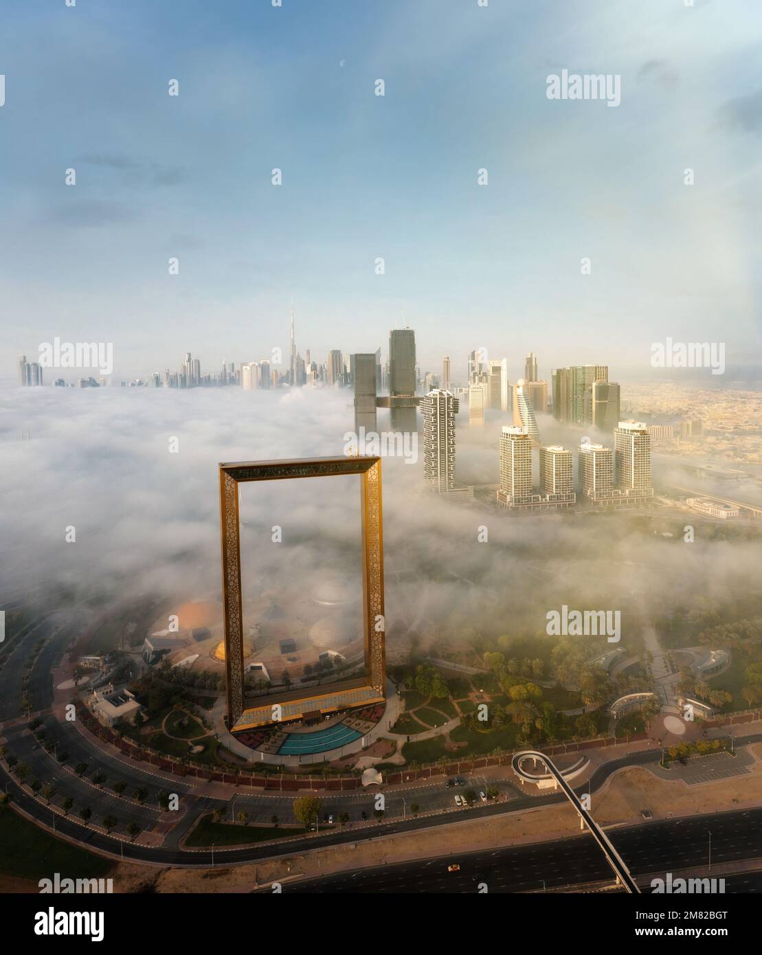 Dubai Picture Frame, aufgenommen im April 2022 Stockfoto