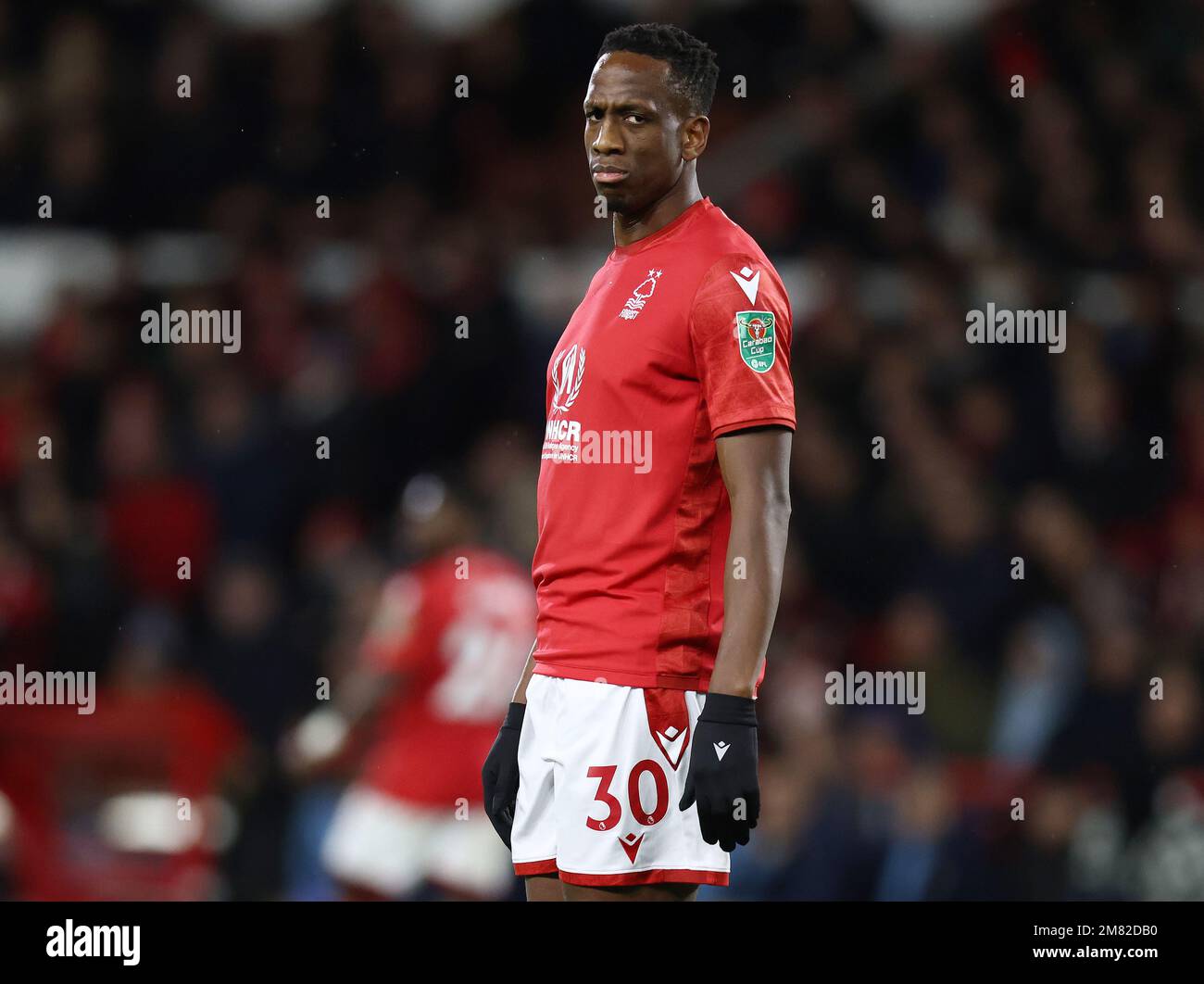 Nottingham, England, 11. Januar 2023. Willy Boly vom Nottingham Forest während des Carabao-Cup-Spiels auf dem City Ground, Nottingham. Das Bild sollte lauten: Darren Staples/Sportimage Stockfoto